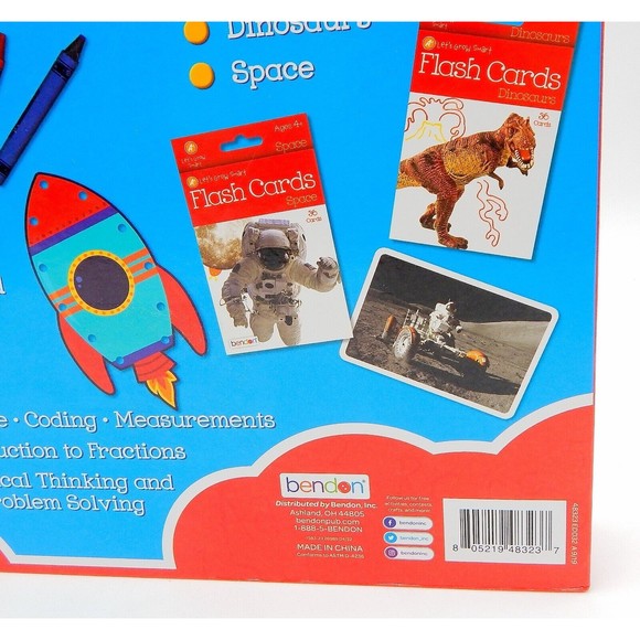 STEM Educational Box Set With 3 Early Learning Workbooks, Flash Cards, Crayons - Picture 11 of 13